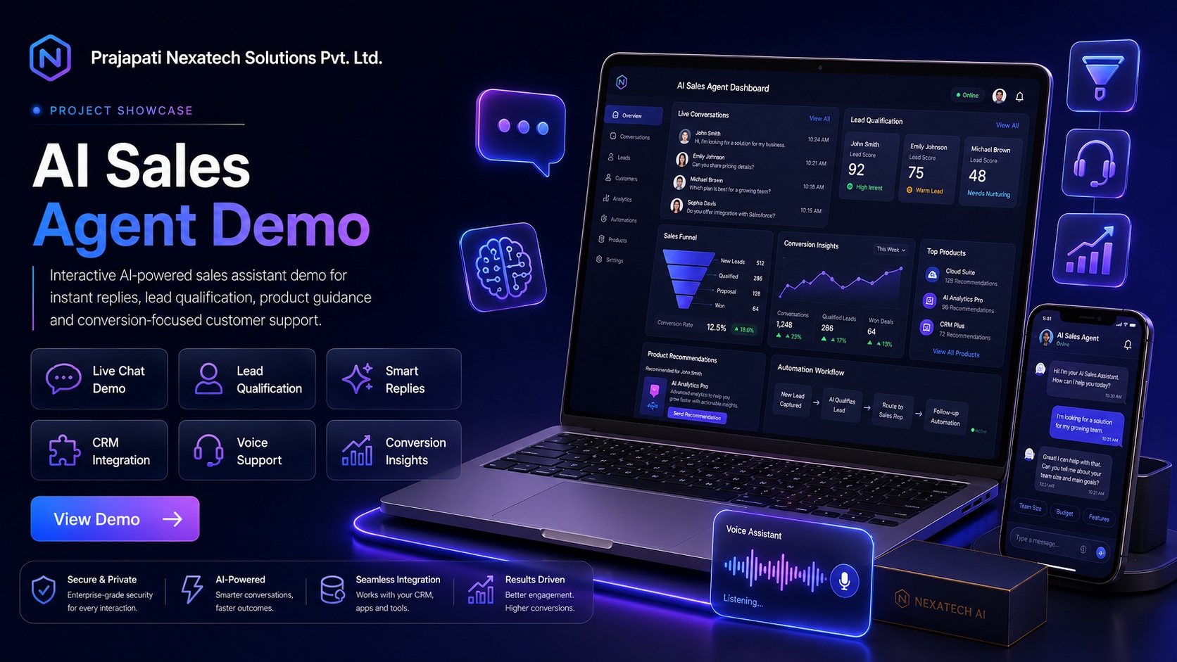 AI automation CRM and sales agent project preview
