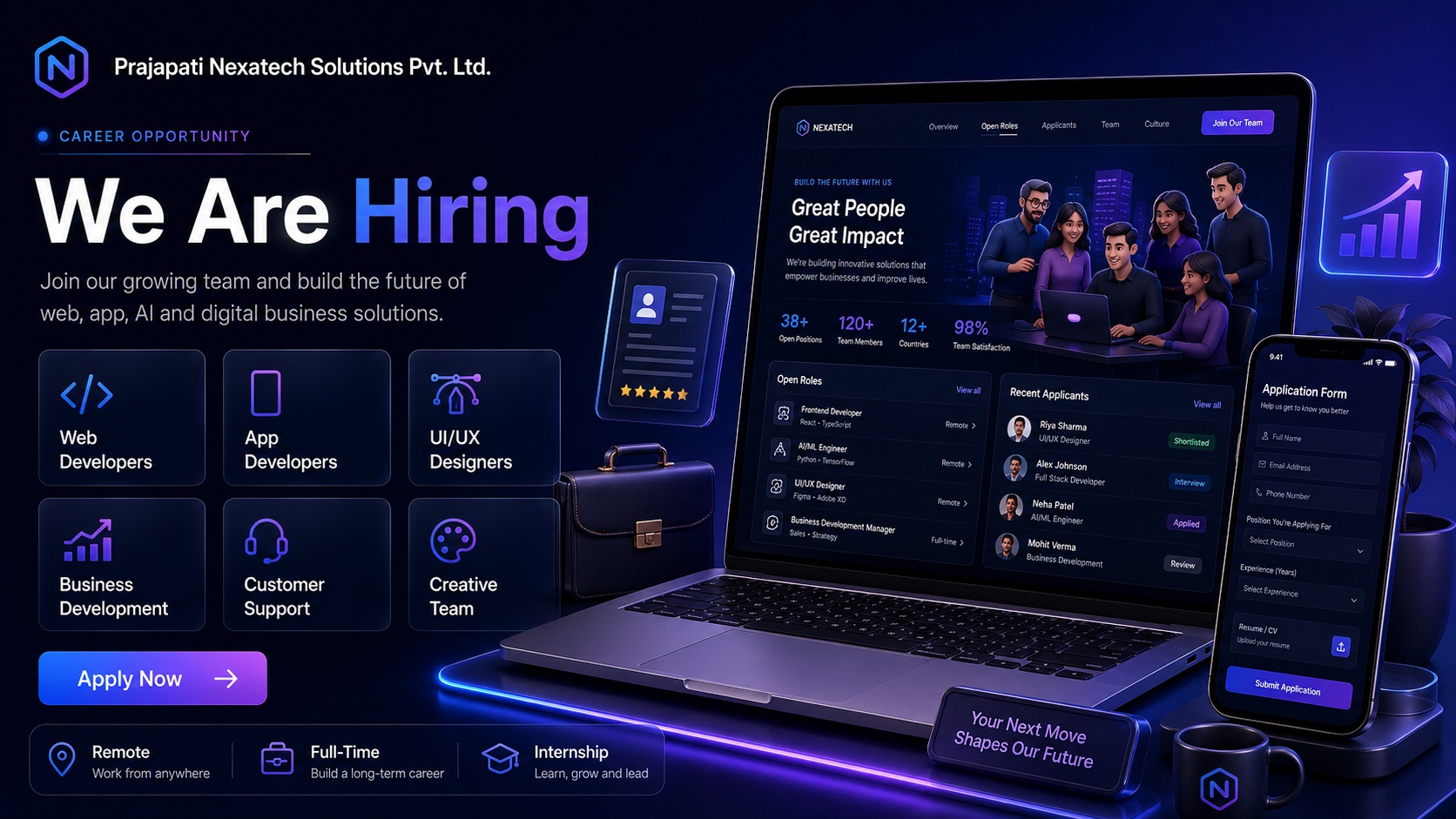 Professional vacancies and hiring section preview