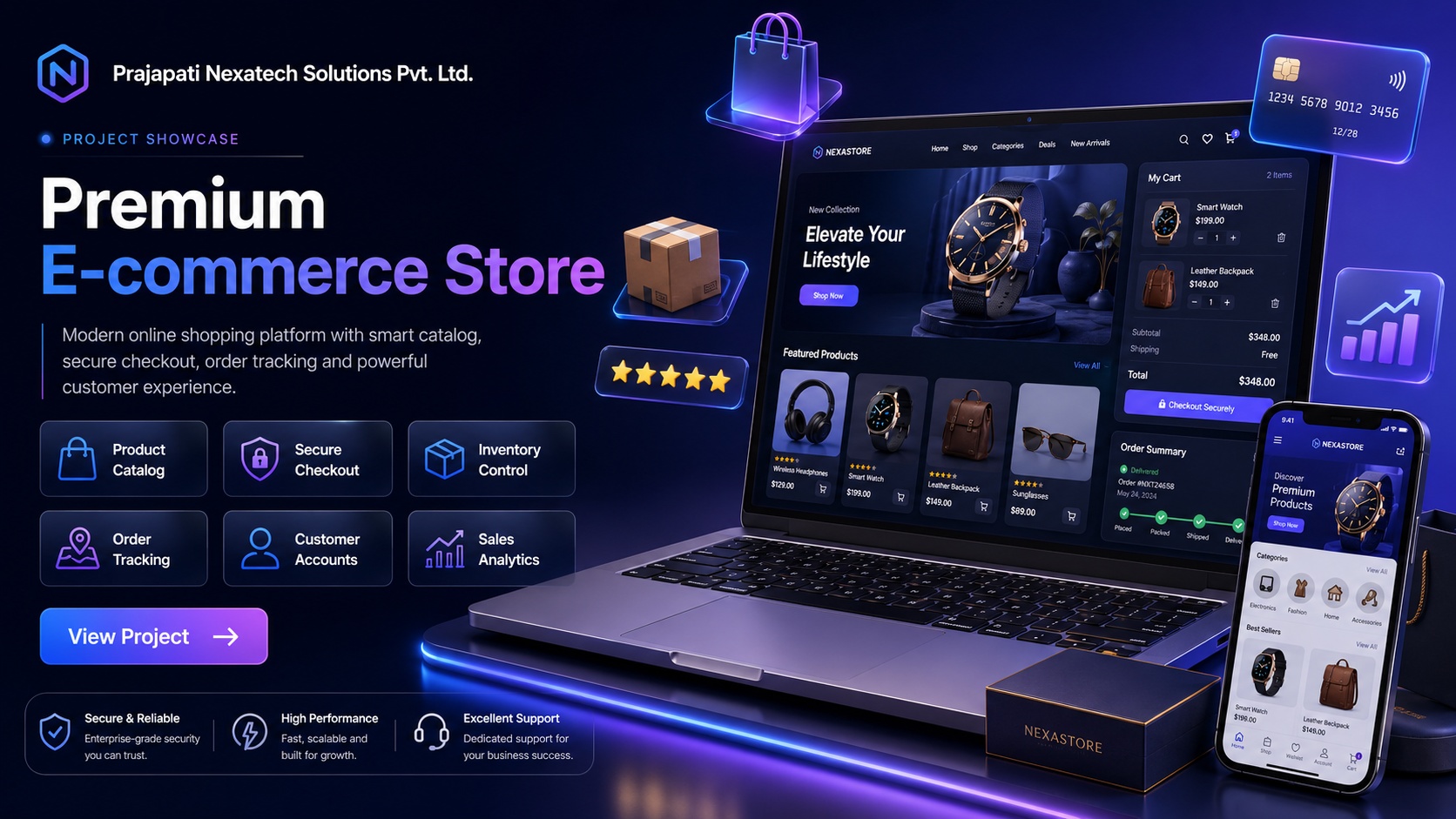 Premium e-commerce product catalog and checkout project preview